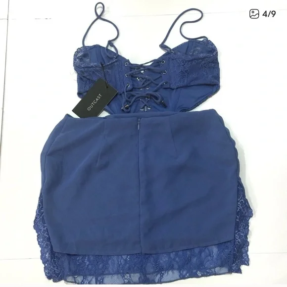 Outcast 'Oreon Mini Dress' in Blue - Picture 4 of 4